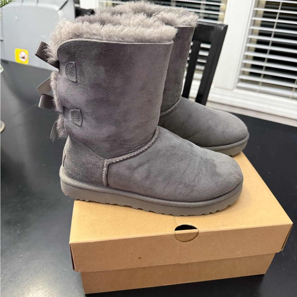 UGG Gray Winter Boots with Bows